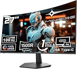 27-Zoll Curved Monitor mit 100Hz VA Panel, Full HD Auflösung, 1ms Reaktionszeit und sRGB110. Inklusive Lautsprecher und HDMI-Anschluss. #Monitor #Curved #27Zoll #Blitzangebot #Weihnachten #Geschenk #Rabatt - Jetzt bei Amazon kaufen!