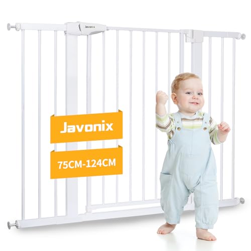 Javonix Treppenschutzgitter ohne Bohren, extra hoch, 92 cm, 75-124 cm Breite, für Kinder und Haustiere, Auto-Close-System, weiß #Javonix #Treppenschutzgitter #Sicherheit #Blitzangebot #Weihnachten #Geschenk #Deals - Jetzt bei Amazon kaufen!