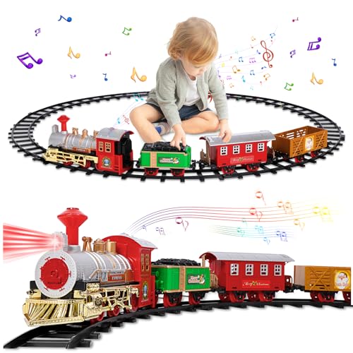 Elektrischer Spielzeug-Dampflok Wula Weihnachtszug-Set mit LED-Lichtern. Realistisches Design zum halben Preis! 🚂 #Wula #Spielzeug #Weihnachtszug #Angebote #Weihnachten #Geschenk #Schnäppchen - Jetzt bei Amazon kaufen!