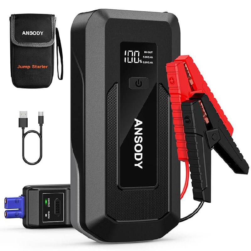 ANSODY Starthilfe Powerbank für PKW bis zu 10L Benzin/8L Diesel. Aktuell 47,99€ statt 99,99€ - 52% Rabatt! Mit 3000A Leistung. #ANSODY #Starthilfe #Powerbank #Angebot #Deutschland #Geschenk #Deals - Jetzt bei Amazon kaufen!