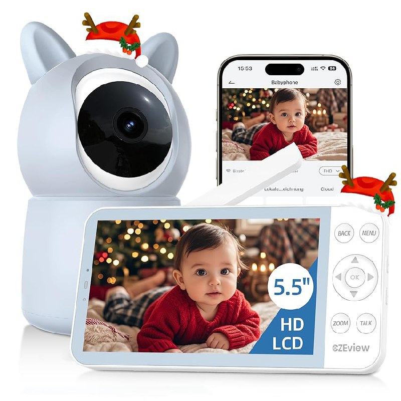 CZEview BM6 Babyphone mit Kamera 2K, 4X Zoom, 5.5 HD WLAN Video Babyfon mit App. Überwachung in bester Qualität. #CZEview #Babyphone #Überwachung #Sicherheit #Weihnachten #Geschenk #Schnäppchen - Jetzt bei Amazon kaufen!