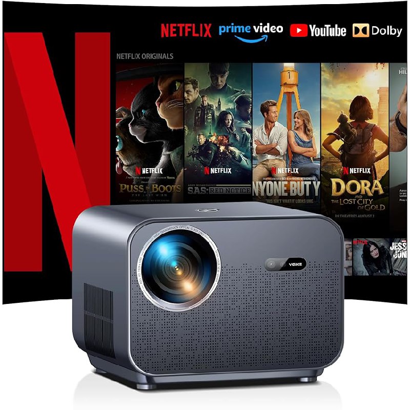 Mit dem VGKE Smart Beamer 4k Heimkino erleben Sie Filme und Serien in bester Qualität. Der Beamer verfügt über Autofokus und Trapezkorrektur. Perfekt für Filmabende! #VGKE #Beamer #Heimkino #Sparangebot #Deutschland #Geschenk #Schnäppchen - Jetzt bei Amazon kaufen!