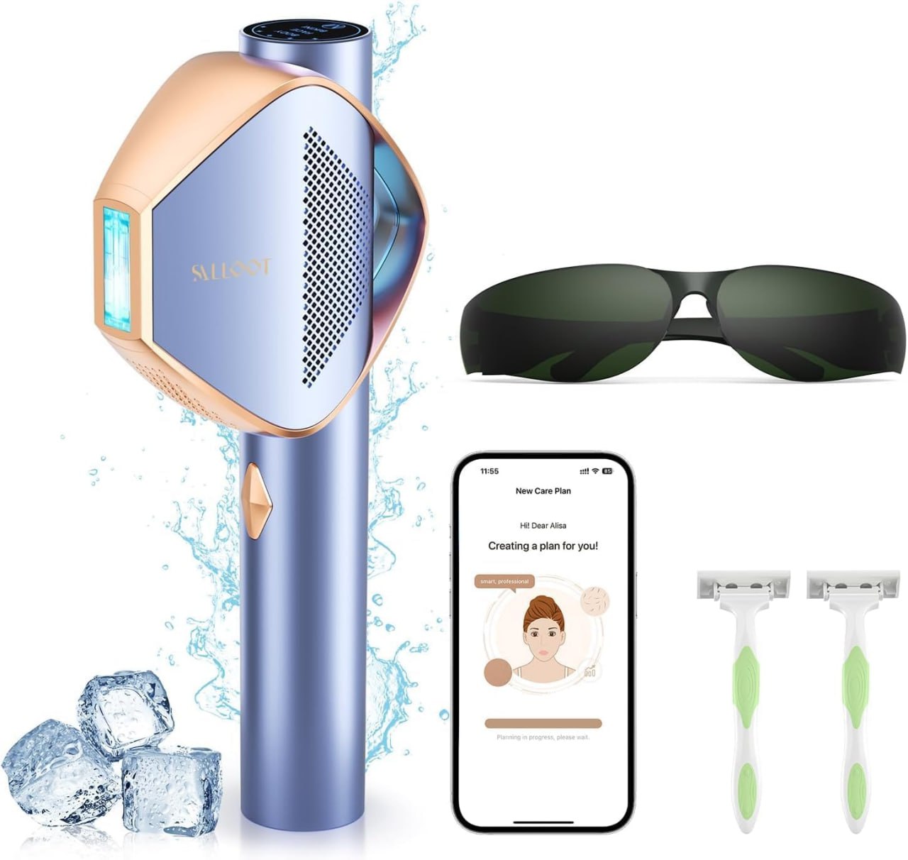 SALLOOT IPL-Haarentfernungsgerät mit 4-in-1 PilotXTM APP, Schmerzfreie, Laser-Haarentfernung für Zuhause. 41F Saphir-Eis-Kühlung, ideal für Gesicht und Bikinizone. #SALLOOT #Haarentfernung #Laser #Gesicht_pflege #Weihnachten #Geschenk #Deals - Jetzt bei Amazon kaufen!