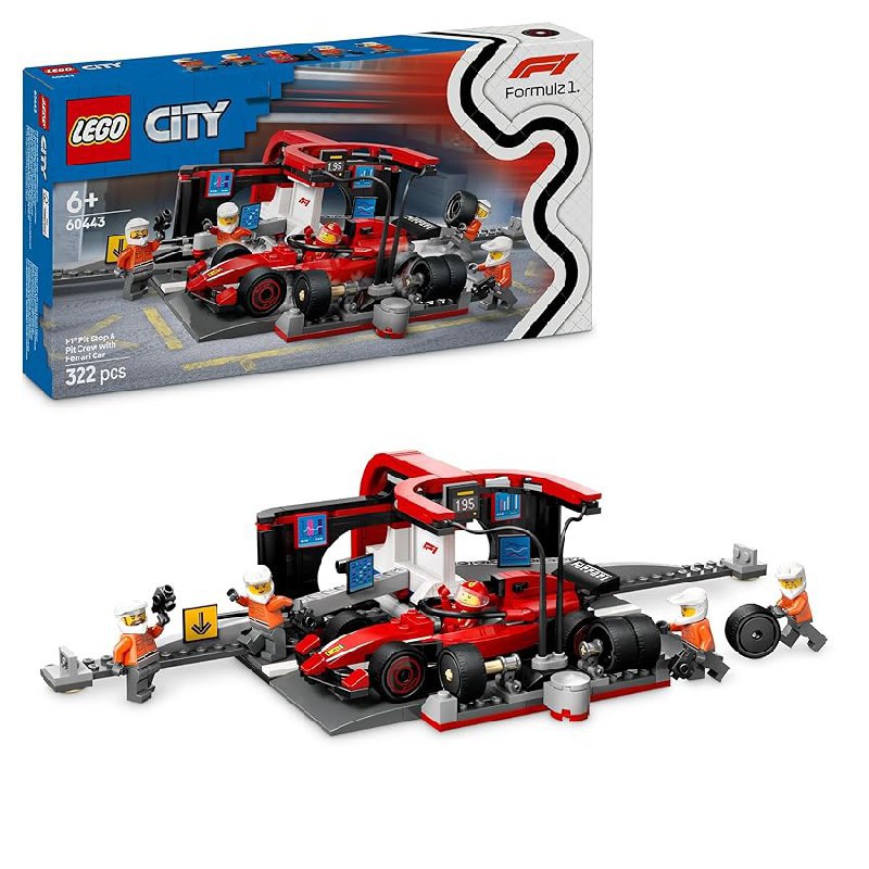 LEGO City F1 Boxenstopp mit Ferrari Rennwagen und Crew. Detailreiches Set für Formel-1-Fans. #LEGO #Formel1 #Spielzeugauto #Angebot #Deutschland #Geschenk #Preisfehler - Jetzt bei Amazon kaufen!