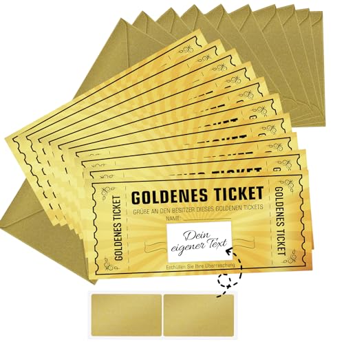 Goldenes Ticket mit Rubbelkarte für besondere Geschenke. Ideal als Kinogutschein oder Reisegutschein. #WenmthG #Geschenk #Weihnachten #Überraschung #Weihnachten #Geschenk #Deals - Jetzt bei Amazon kaufen!