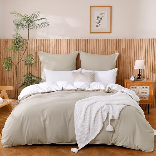 ATsense Bettwäsche 135x200 aus Baumwolle in Beige Grau, 4-teilig. Hochwertiges Bettwäsche-Set zum Schnäppchenpreis! 🛏️ #ATsense #Bettwäsche #Schnäppchen #ZumDeal #Deutschland #Geschenk #Coupon - Jetzt bei Amazon kaufen!