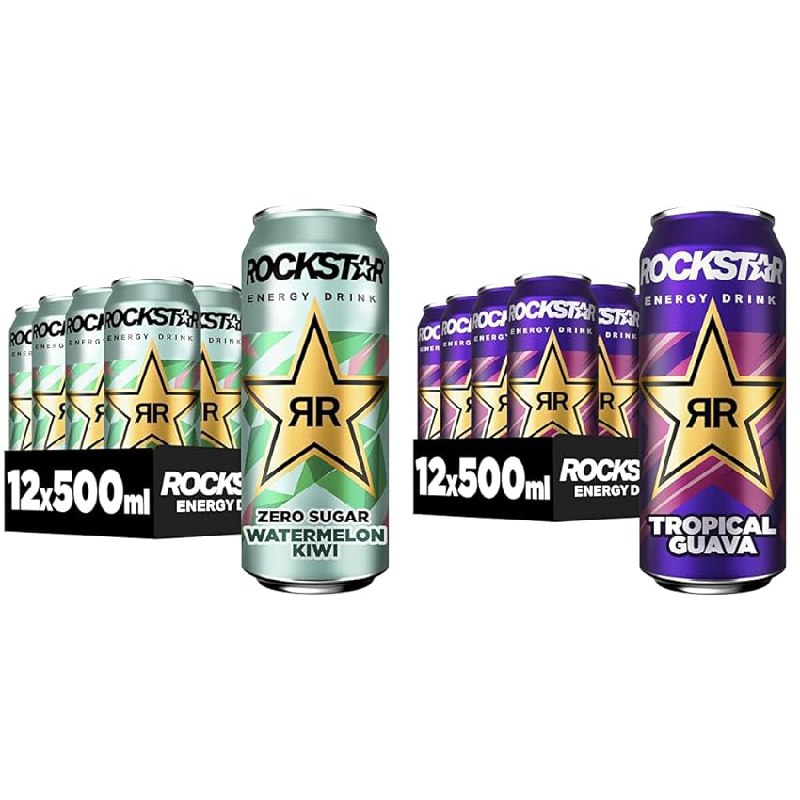 Rockstar Energy Drink Watermelon Kiwi Zero Sugar - 12 x 500ml. Erfrischender Energiedrink ohne Zucker. Ideal für unterwegs. #Rockstar #EnergyDrinks #ZeroSugar #Erfrischung #Weihnachten #Geschenk #Deals - Jetzt bei Amazon kaufen!