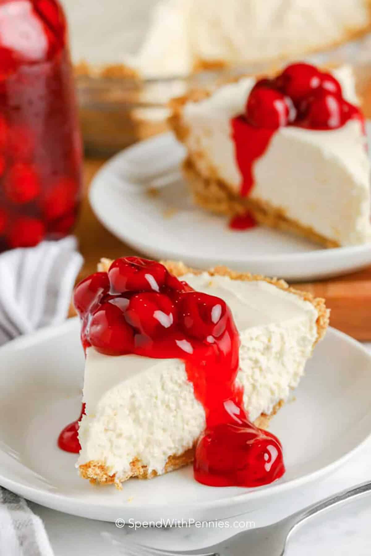 plated Favorite No Bake Cheesecake