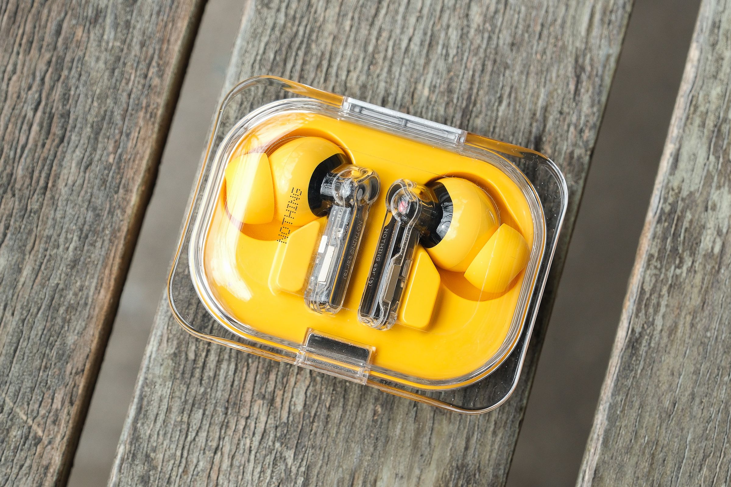 A photo of new earbuds from Nothing.