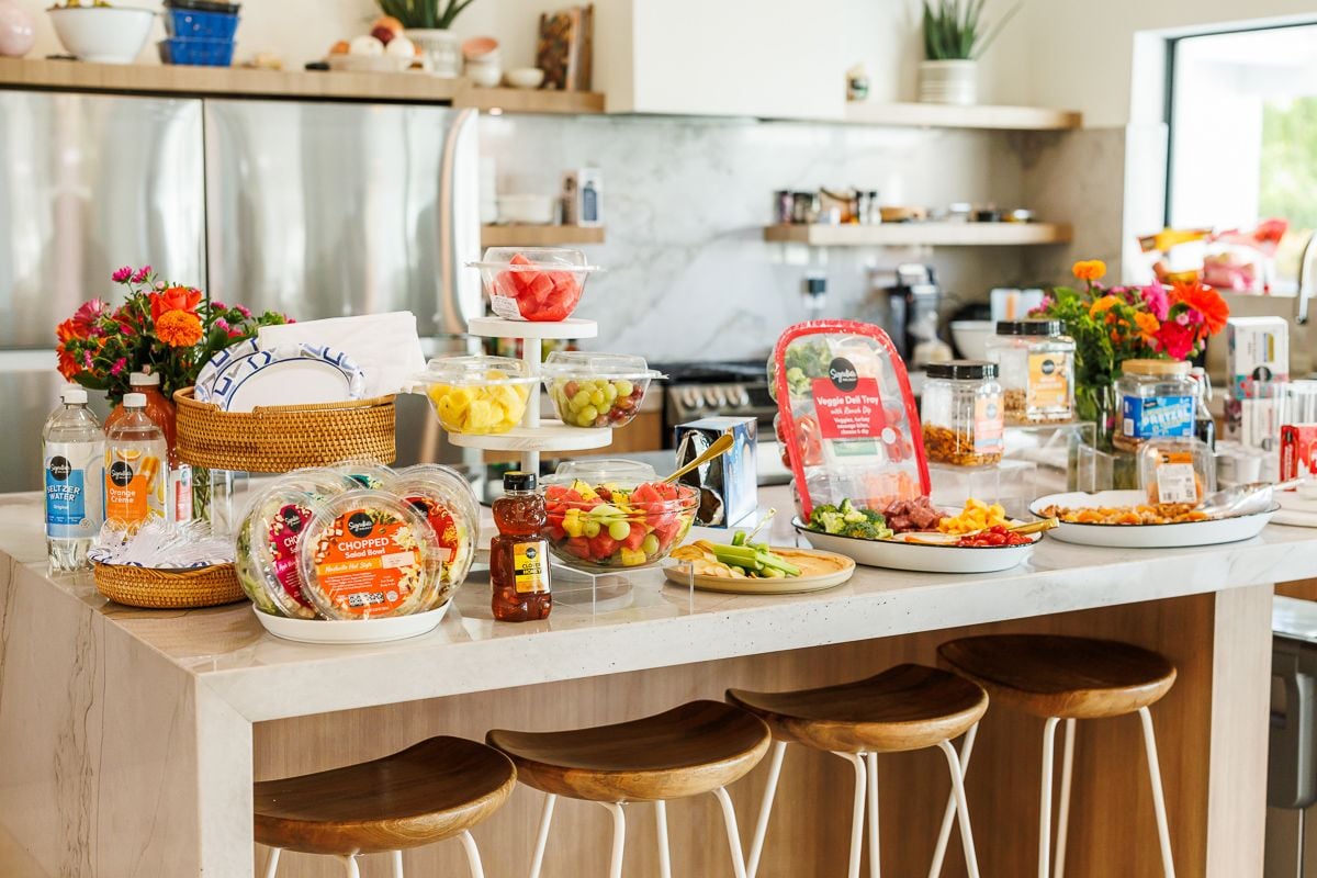 Albertson's and Signature Select hosted brunch spread on an island