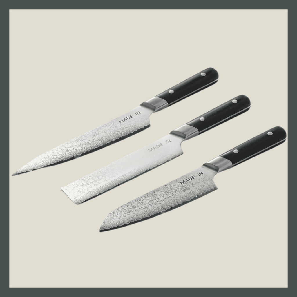 Japanese Damascus Steel Knife Trio