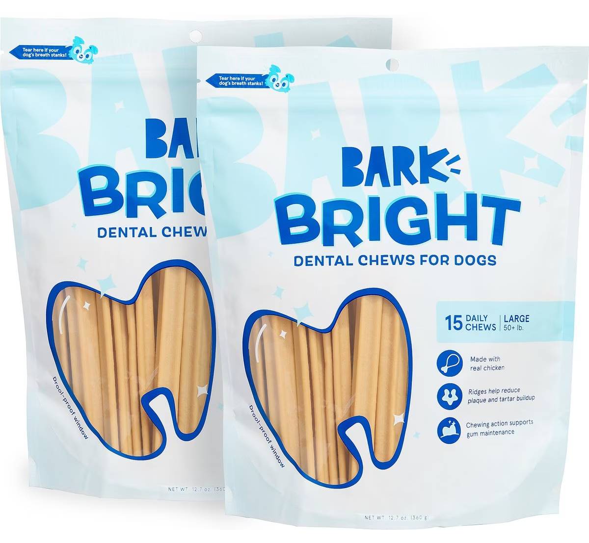 BARK Bright Chicken Flavored Dental Dog Treats