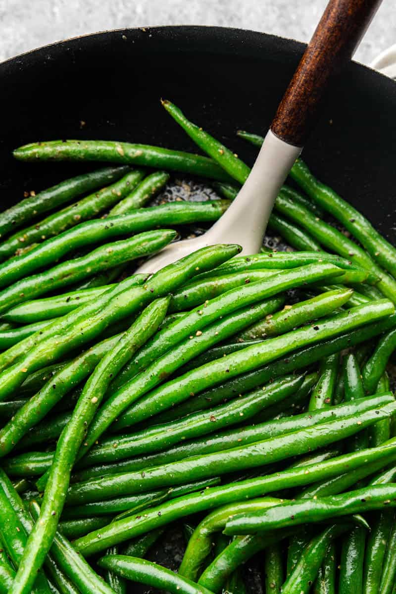 pan of best green beans ever