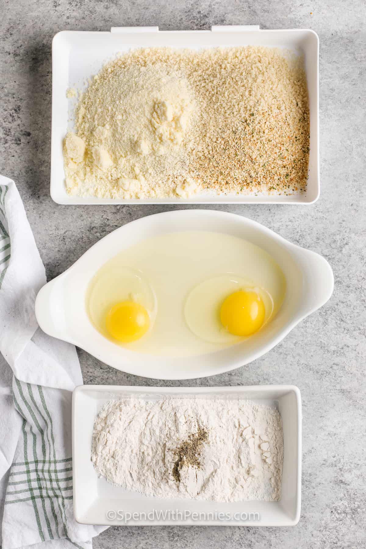 ingredients to bread Easy Chicken Parmesan