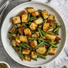 plate full of Green Beans and Potatoes