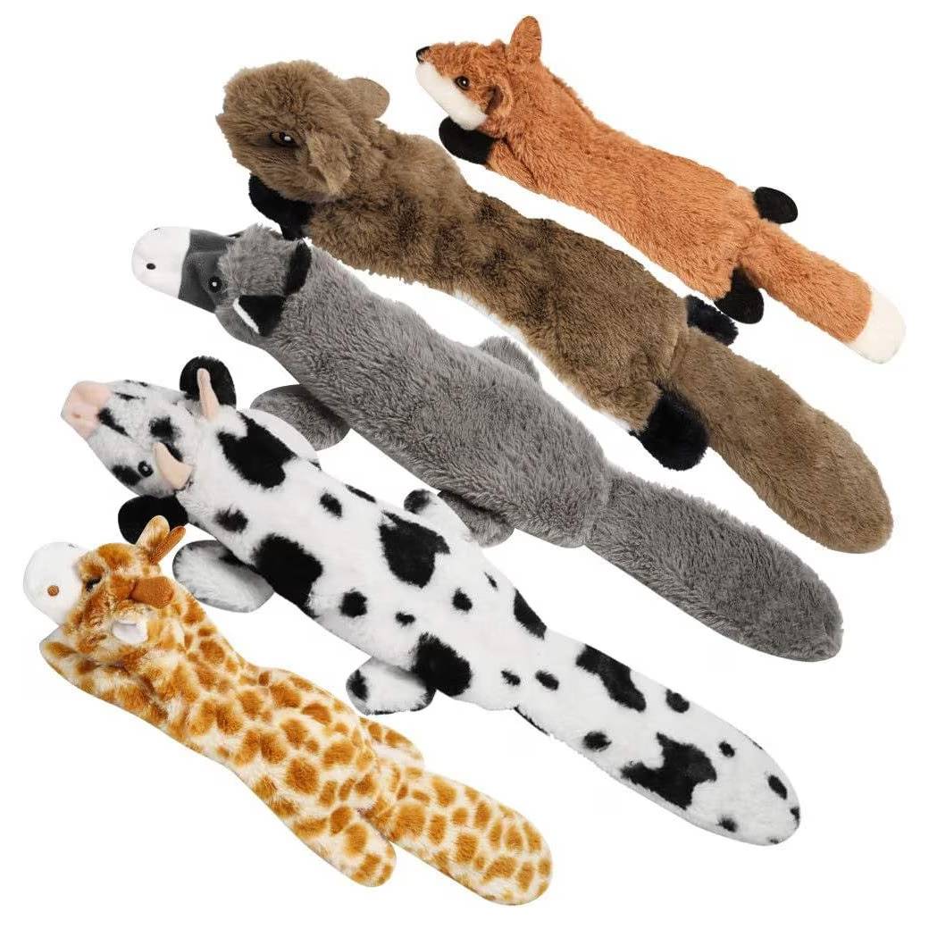 Nocciola Jungle Series Crinkle Squeaky Stuffing-Free Dog Plush Toy Variety Pack