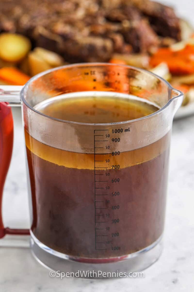 separating pot roast drippings to make gravy