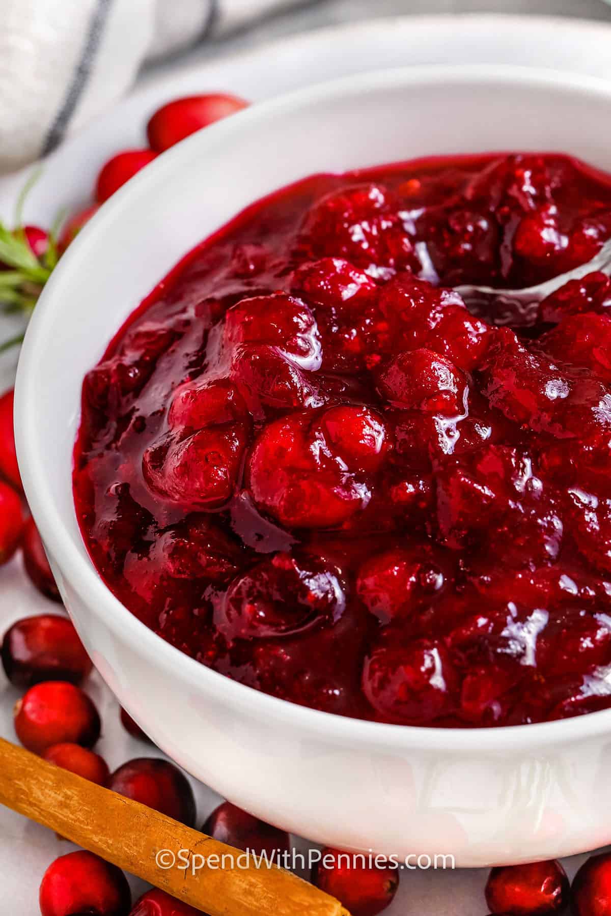 close up of Quick Citrus Cranberry Sauce