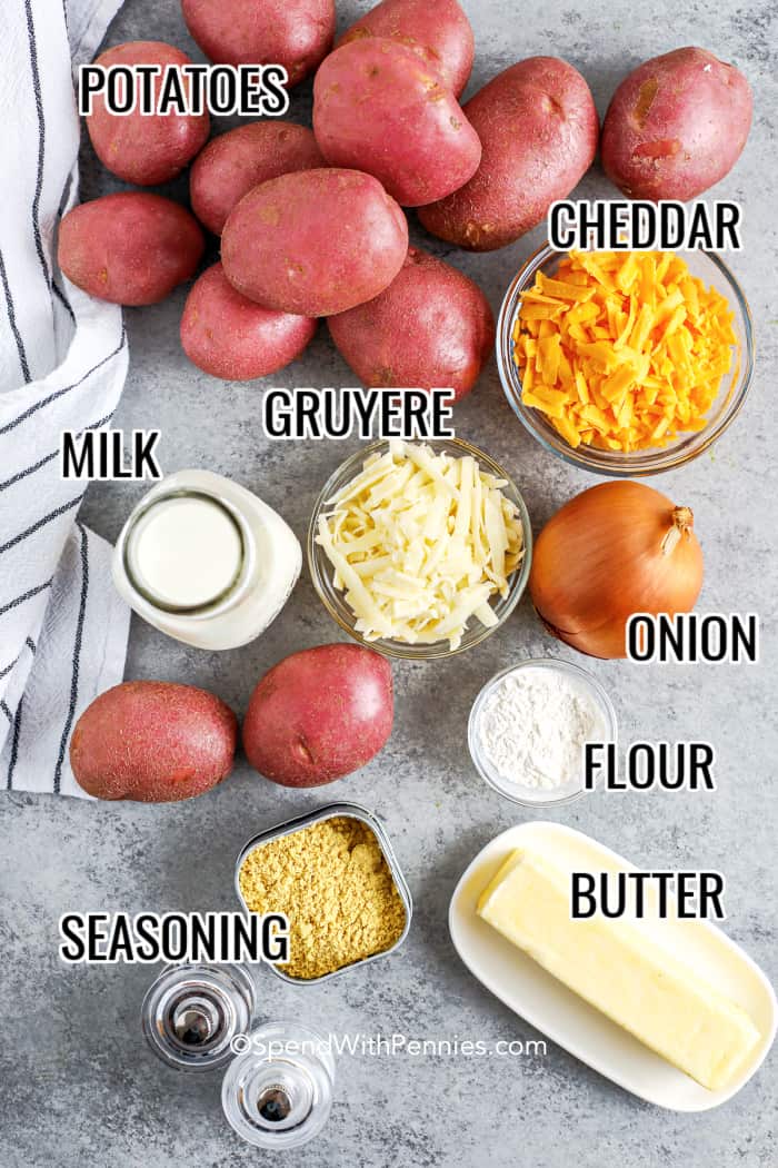 ingredients for potatoes au gratin