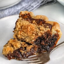 plated slice of Shoofly Pie