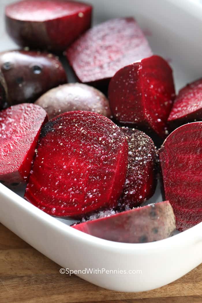 Raw beets on a dish