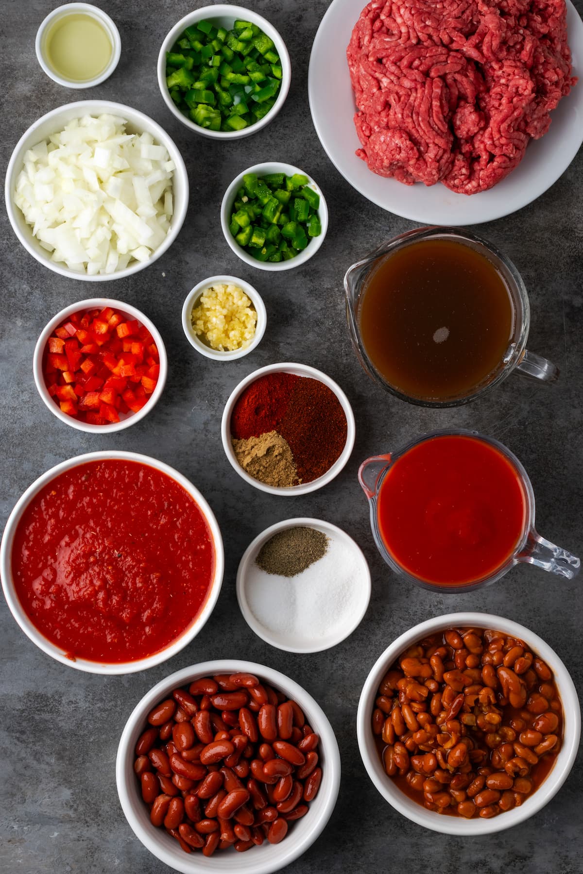 Ingredients for Instant Pot chili.