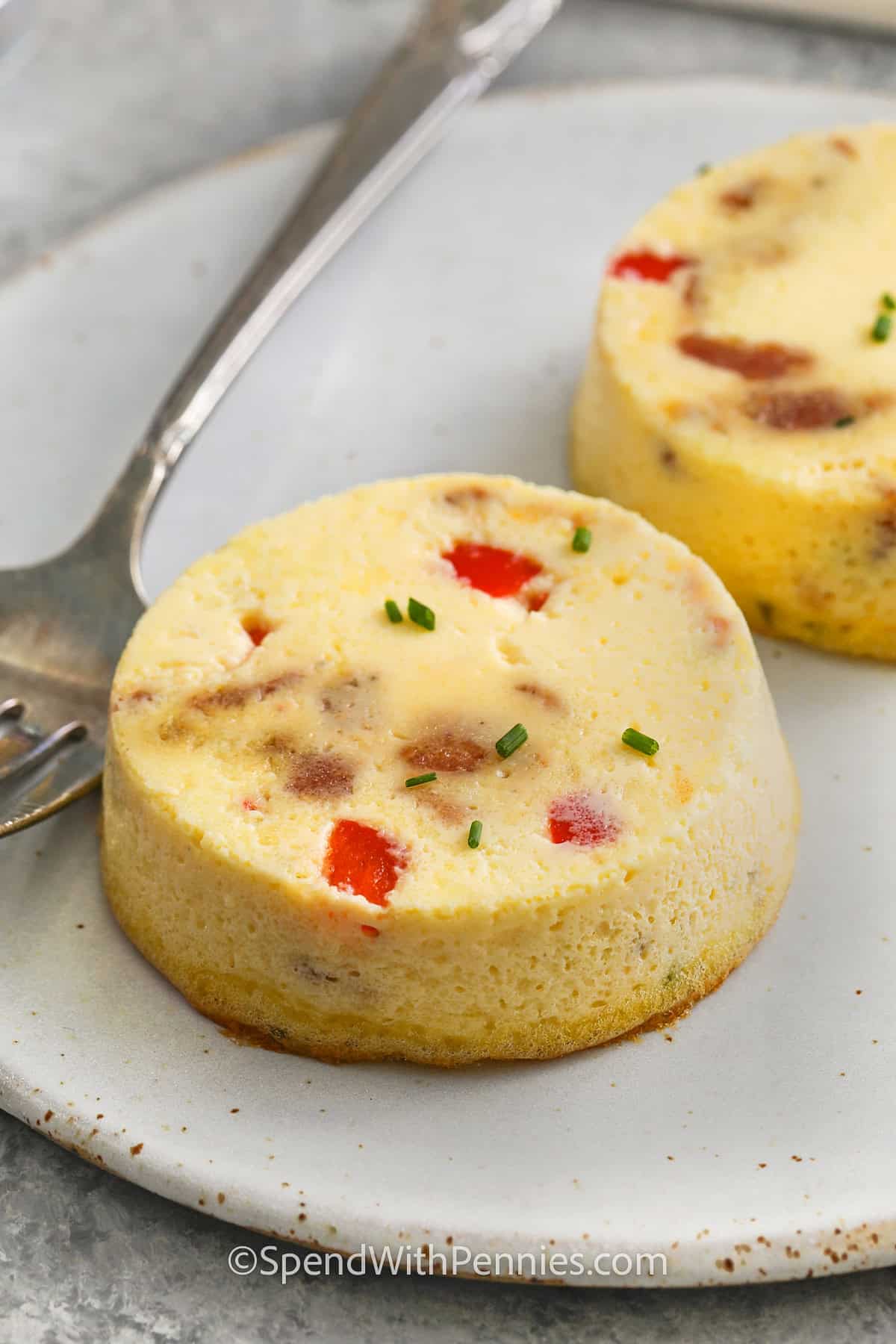 close up of Copycat Starbucks Egg Bites on a plate