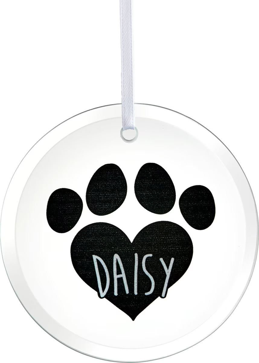 Frisco Paw Glass Personalized Ornament