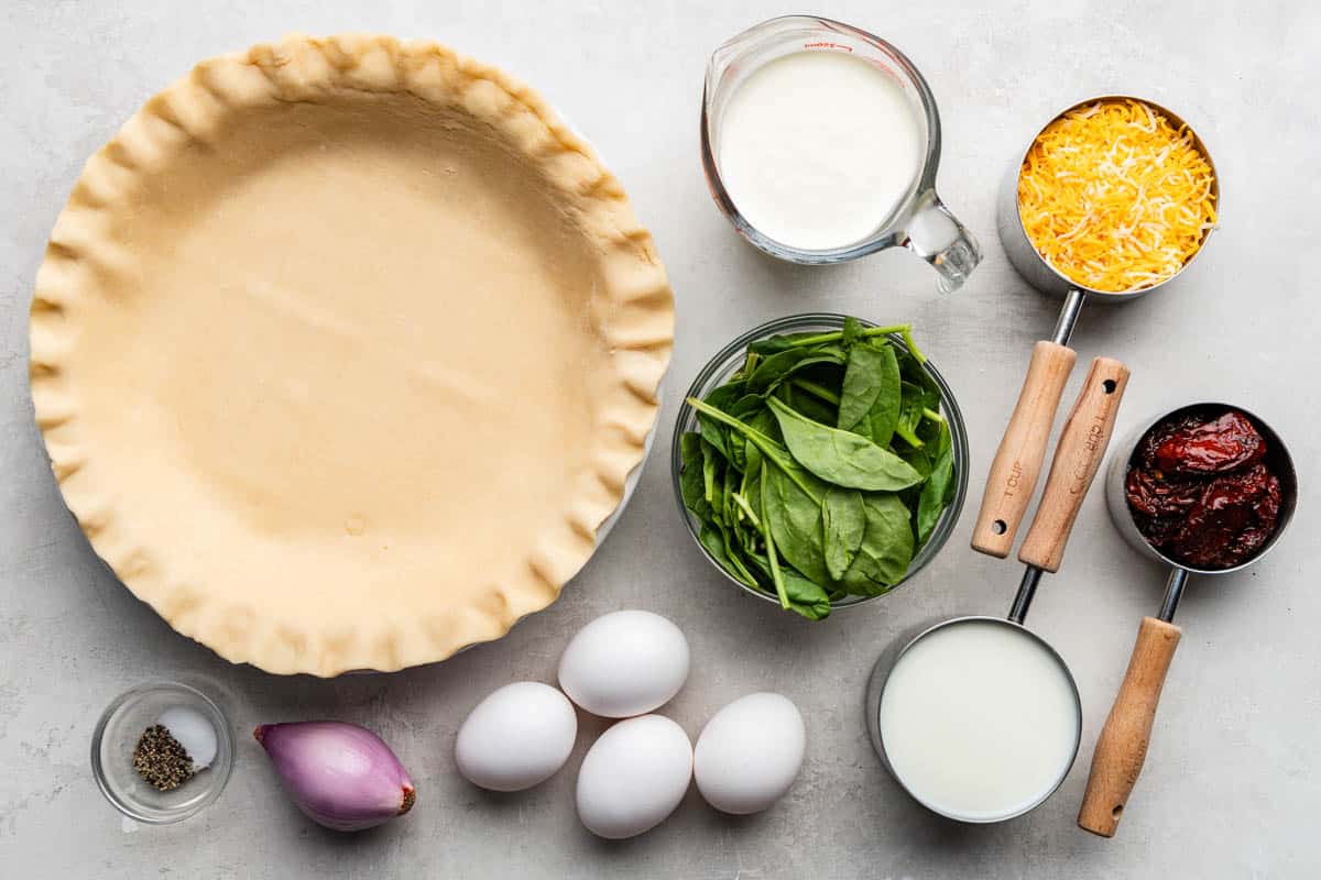 raw ingredients needed to make tuscan quiche