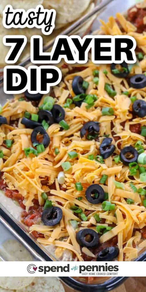 tasty 7 Layer Dip with a title