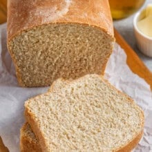 loaf of Whole Wheat Bread cut into slices