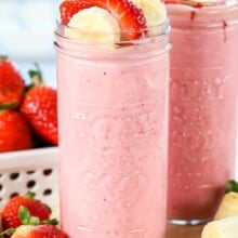 glasses of Strawberry Banana Smoothie