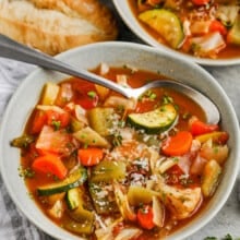 plated Vegetable Soup Recipe