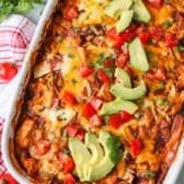 Chicken Enchilada Casserole overhead