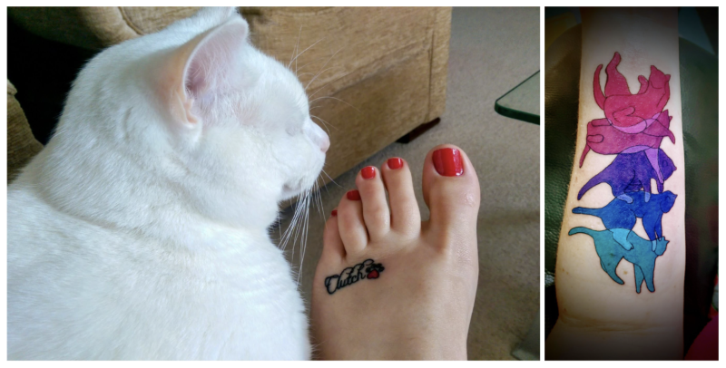 Dr Karyn's happy tattoos of her cats