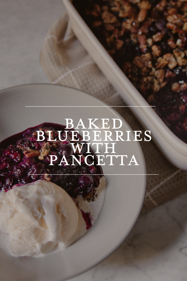 Baked Blueberries with Pancetta Pecan Crumble