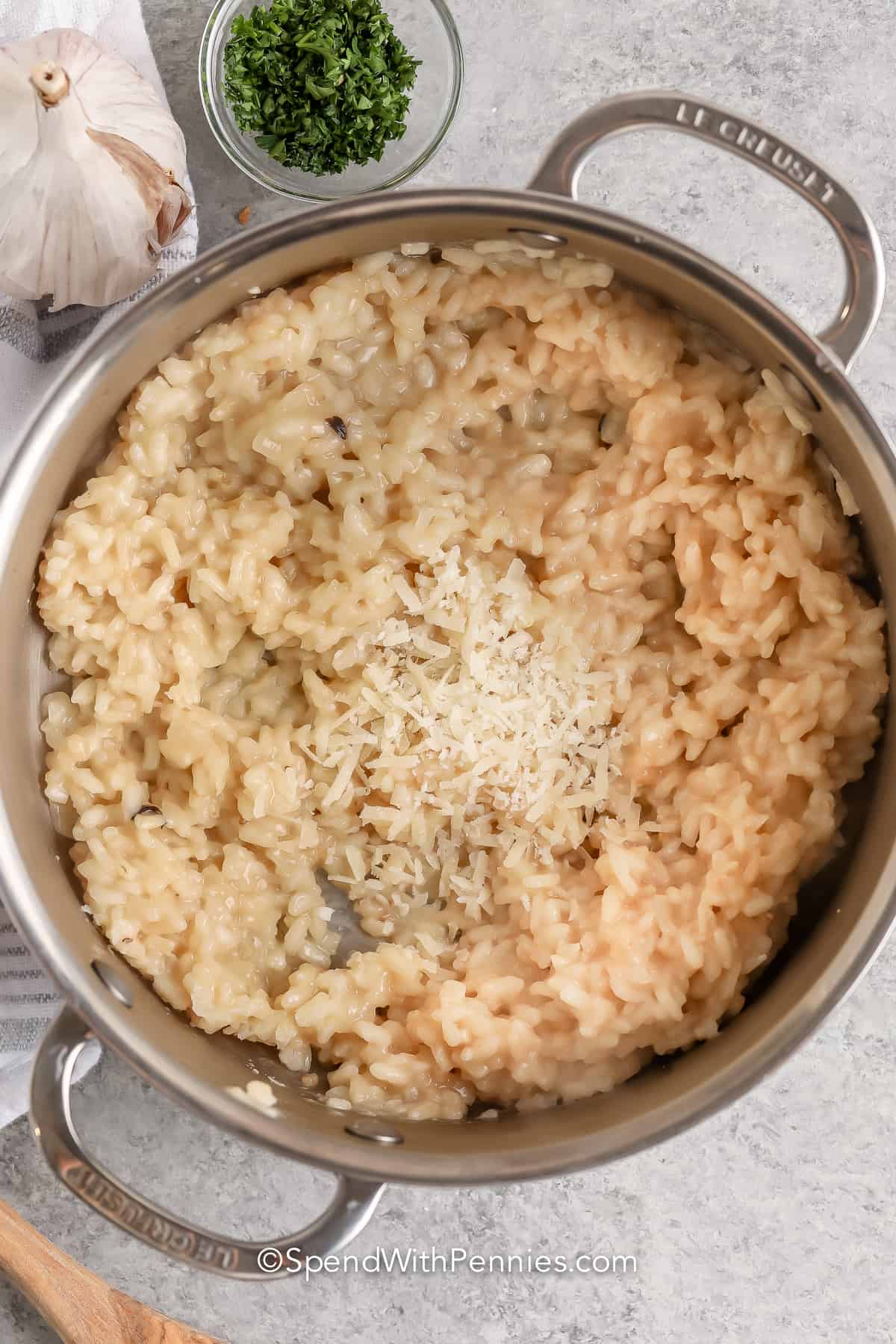 Parmesan Risotto cooked in the pan