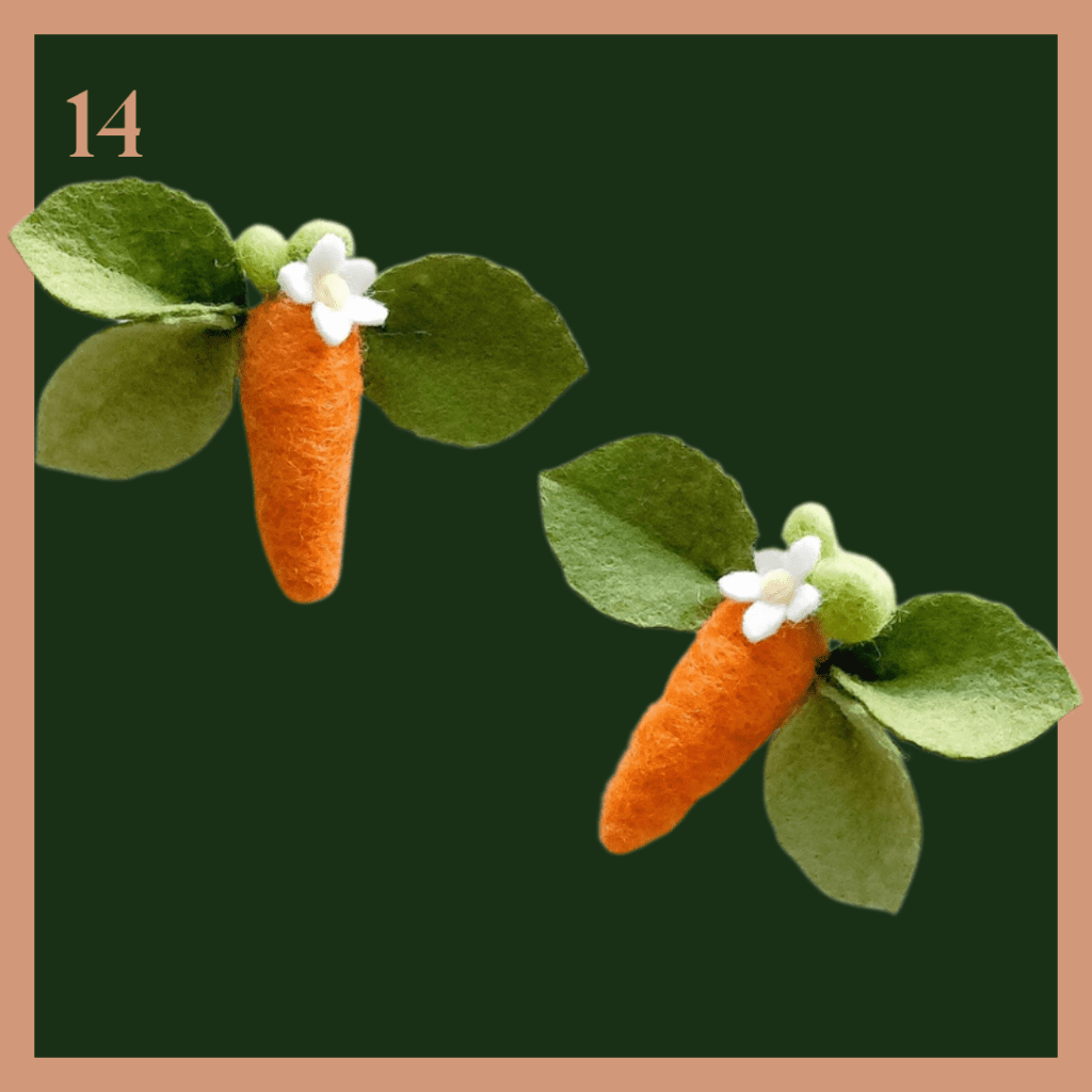 Soft carrot hair clips | Easter Basket Gift Guide